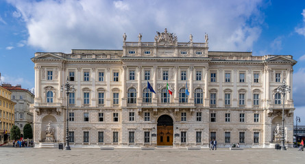 Fototapeta na wymiar Palazzo Del Llyod in the Piazza Dell Unita D'Italia in the city of Trieste