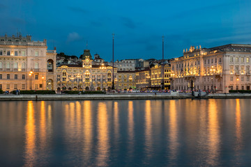 The Piazza Dell Unita D'Italia in the city of Trieste in Italy