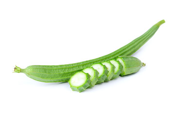 fresh luffa acutangula isolated on white