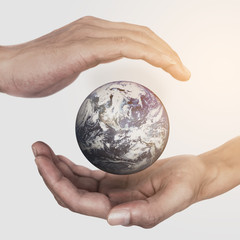Hands concept for saving environment