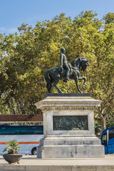 Statue of Joan Prim i Prats (1887) Parc Ciutadella. Barcelona.