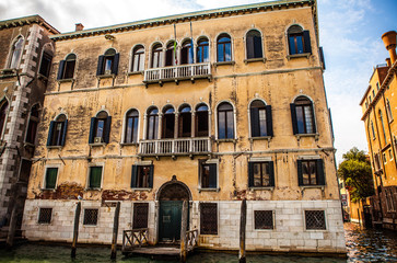 VENICE, ITALY - AUGUST 19, 2016: View on the cityscape of Grand Canal on August 19, 2016 in Venice,...