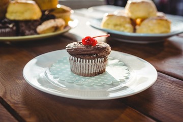 Cupcake on plate