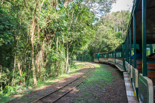 Train station inside the Puerto Iguazu national park, Argentina