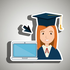 student woman graduation education vector illustration eps 10