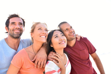 Group of friends having fun in summer