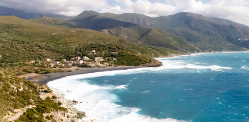 Beach with strong Mistral wind