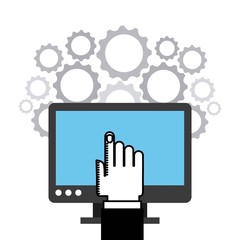 desktop computer technology icon vector illustration design