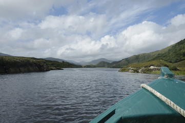 Wooden boat on the lake