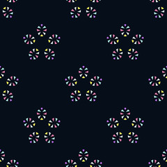 Colored stars on a dark background. Seamless pattern. Vector. eps10.