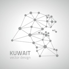 Kuwait grey dot perspective triangle vector map