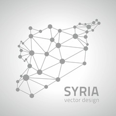 Syria outline vector grey mosaic map