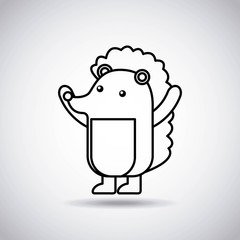 tender cute card porcupine icon vector illustration design