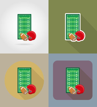 field for american football flat icons vector illustration
