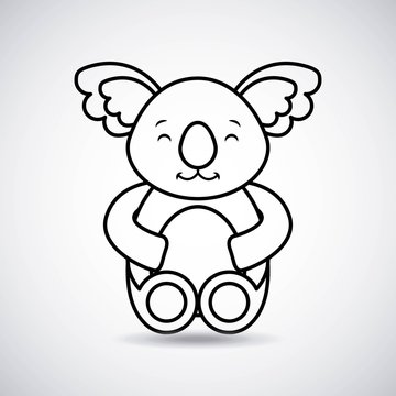 tender cute koala bear card icon vector illustration design