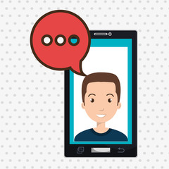 smartphone man speech bubble vector illustration eps 10