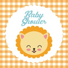 animal cute baby shower invitation vector illustration design
