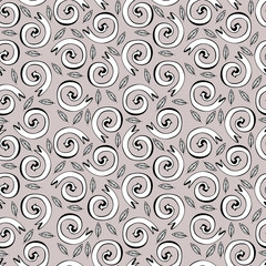 Fototapeta premium Set of hand drawn arrows. Monochrome vector seamless pattern.