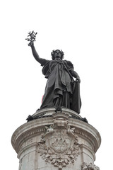 Fototapeta premium na białym tle pomnik Place de la République w Paryżu