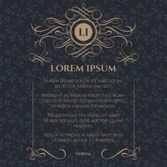 Calligraphic frame. Graphic design page.