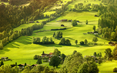 Countryside landscape in the Alps mountains,Tirol, Austria
