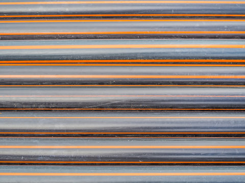 Abstract black plastic horizontal stripes pattern