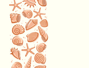 Seashells background. Vector