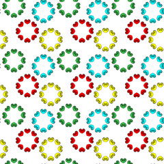 Heart circling. Seamless pattern with circle