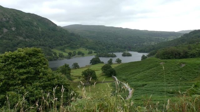 Lake District mountain landscape over the Rydal Water lake