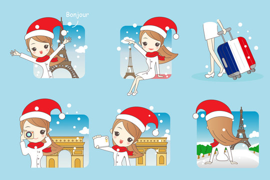  woman go travel in christmas