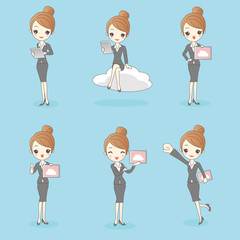 Fototapeta premium cartoon beauty businesswoman