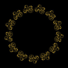 Golden vintage damask decor seamless pattern. Vector illustration for your design