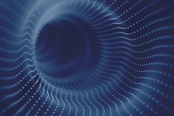 3D illustration of a wormhole or Einstein Rosen bridge is a hypothetical topological feature that would be a shortcut connecting two separate points in spacetime.