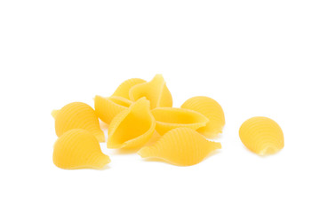 Pasta shells isolated with white background