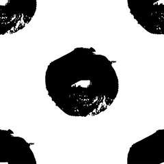 Hand drawn brush ink grunge black and white seamless textures. Vector illustration for your design
