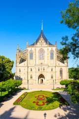 Fototapeta na wymiar St Barbara's Cathedral, Front, Kutna Hora, Czech Republic