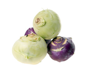 Kohlrabi / Kohlrabi auf weißem Hintergrund