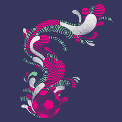 Soccer ball with a graphics trail