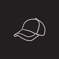 Baseball hat sketch icon.