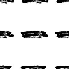 Hand drawn brush ink grunge black and white seamless textures. Vector illustration for your design
