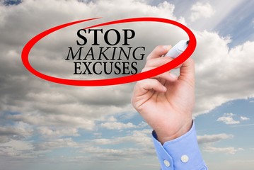 hand drawing stop making excuses graphic