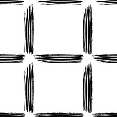 Hand drawn brush ink grunge black and white seamless textures. Vector illustration for your design