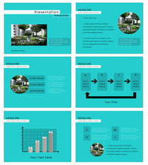 presentation template with real estate theme in clipping mask