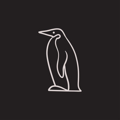 Penguin sketch icon.