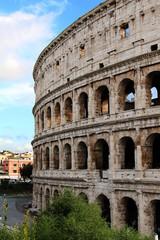 Obraz premium Coliseum - the most famous tourist attraction in the center of Rome, Italy