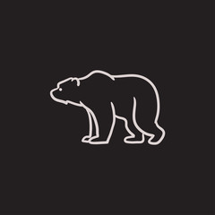 Bear sketch icon.