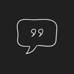 Speech bubble sketch icon.