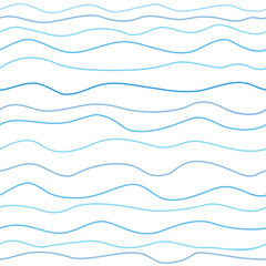 Abstract blue waved lines vector seamless pattern