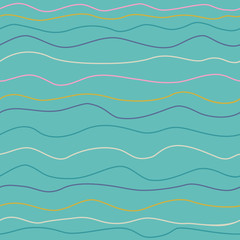 Fototapeta premium Abstract waved lines blue vector background