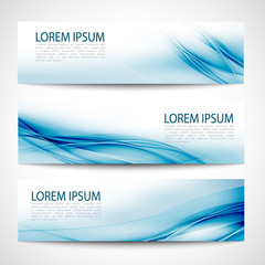 Fototapeta premium Abstract header blue wave white vector design